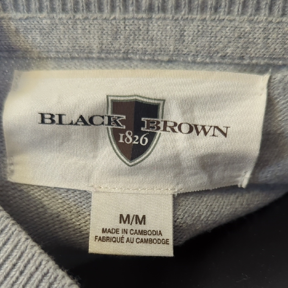 Black Brown 1826 Light Gray V-Neck Sweater - Picture 5 of 6